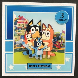 Bluey Handmade 3D Birthday Card ANY AGE