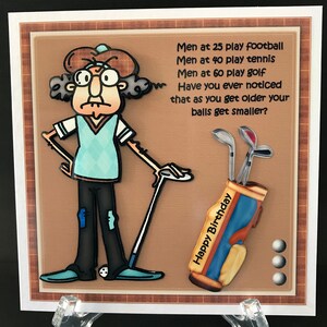 Funny Humorous Golf Mens Male Mans Handmade 3D Birthday cards