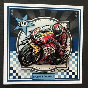 Motorbike Bike Motorcycle Handmade Birthday Card 3D