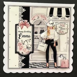 Trendy Modern Female Handmade 3D Birthday Card Daughter Granddaughter