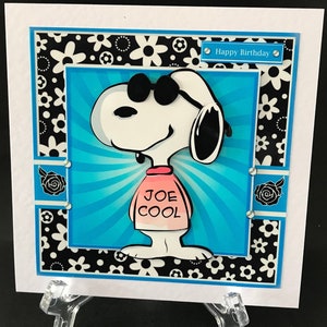 Snoopy Boys Kids Handmade 3D Birthday cards