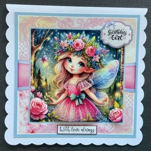 Fairy Granddaughter Daughter Girls Kids Handmade 3D Birthday card