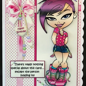 Cute Girl Teen Special Handmade Birthday Card 3D