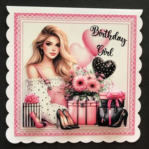 Trendy Modern Female Handmade 3D Birthday Card Daughter Granddaughter Blonde Hair