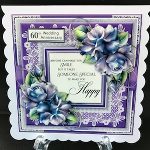 20th 30th 40th 50th 60th 70th Wedding Anniversary Handmade 3D Card