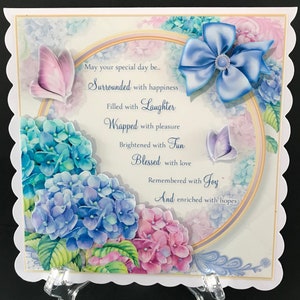 Beautiful Female Ladies Handmade Birthday Card 3D
