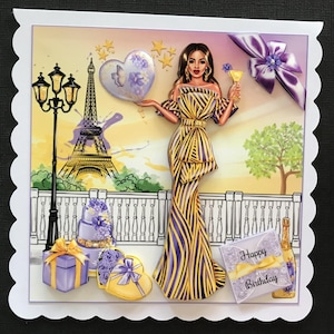 ANY AGE Female Handmade 3D Birthday Card Daughter Granddaughter Sister