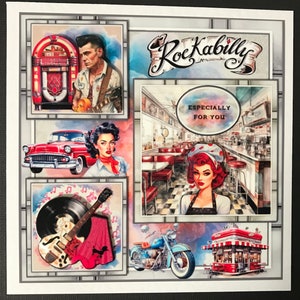 Rockabilly Handmade 3D Birthday Card 3D Sister Daughter Mum