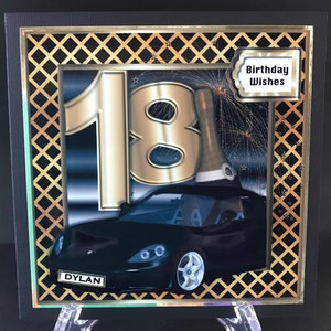 18 18th Birthday Card Handmade 3D Male Son Grandson Can be PERSONALISED with any name