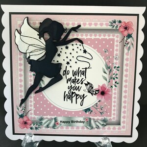 Fairy Granddaughter Daughter Girls Kids Handmade 3D Birthday card