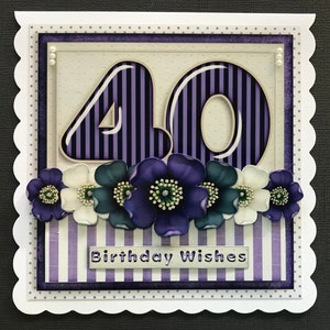 40th 40 Female Daughter Granddaughter Handmade 3D Birthday Cards CAN BE PERSONALISED with any Name