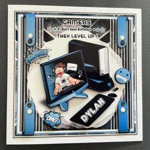 Video Games Gaming Online Gamer Computer Games Teenager Boys Son Grandson Handmade 3D Birthday card