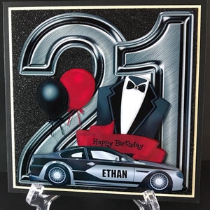 21 21st Male Birthday Handmade 3D Card Can be PERSONALISED with any Name