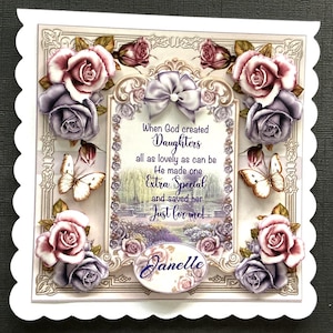 Daughter Mother Grandmother Sister Handmade 3D Birthday Cards