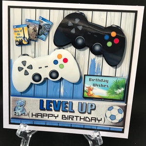Video Games Play Station Computer Games xBox Teenager Boy Handmade 3D Birthday Card