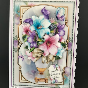 Flower Bouquet Female 3D Birthday Card