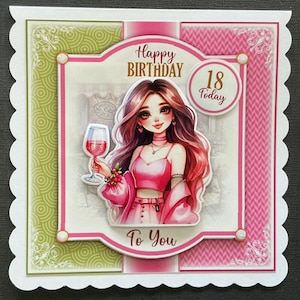 Birthday Female Girls Handmade 3D Birthday card ANY AGE can be added