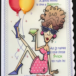 Female Humorous Birthday Card 3D