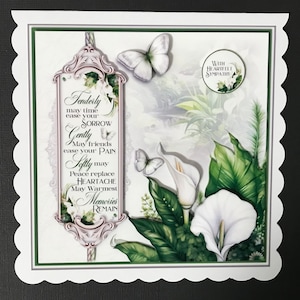 Sympathy Condolence Card Thinking of You Handmade 3D Card Sympathy Card 3D Handmade