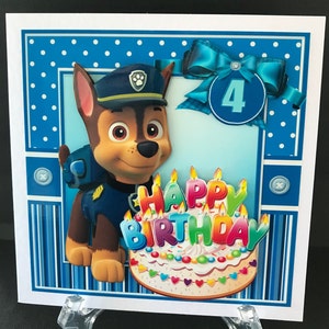 Chase Ages 3 4 5 Handmade 3D Boys Birthday Card