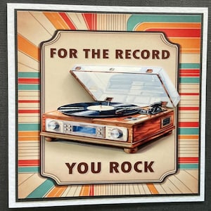 Music Record Rock and Roll Handmade 3D Birthday Card