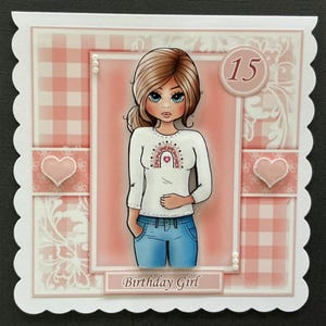 ANY AGE Teen Teenager Girl Handmade 3D Age Birthday Card