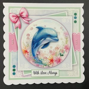 Handmade Birthday Card 3D Dolphin