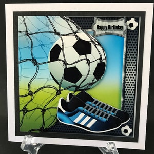 Soccer Boys Mens Male Handmade 3D Birthday cards