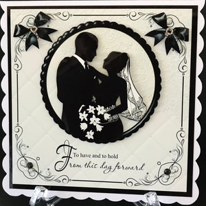 Handmade Wedding Card 3D Can be Personalised with Names and Date