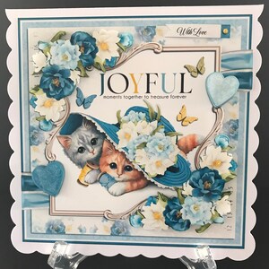 Cat Kitten Handmade 3D Female Birthday Card