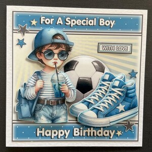 Boys Soccer Handmade 3D Birthday Card 3D