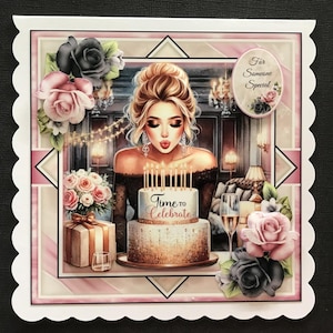 Trendy Modern Female Handmade 3D Birthday Card Daughter Granddaughter