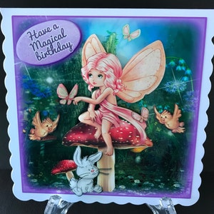 Fairy Granddaughter Daughter Girls Kids Handmade 3D Birthday card