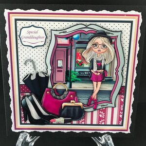 Special Daughter Granddaughter Fashion Diva Girls 3D Birthday cards
