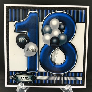 18 21 18th 21st Male Mens Age 3D Handmade Birthday card Can be PERSONALISED with any Name