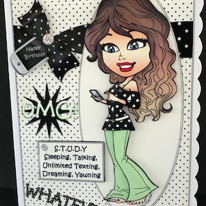 Girls Handmade 3D Birthday Card Teen Teenager Girl