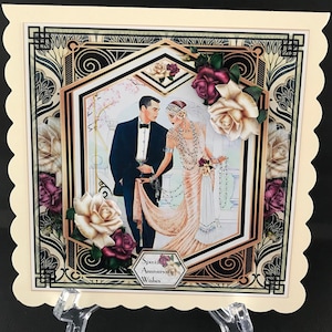 Beautiful Modern Wedding Anniversary Handmade 3D Card