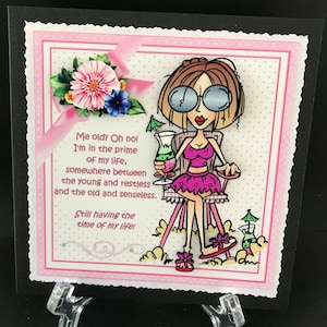 Funny Humorous Female Ladies Handmade 3D Birthday Card