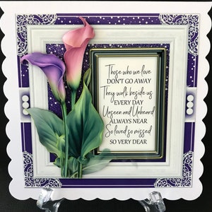 Sympathy Condolence Thinking of You Handmade 3D Card Sympathy Card