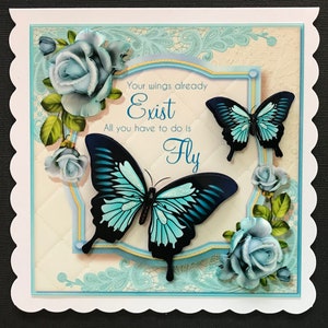 Butterflies Inspirational Handmade 3D Birthday Card