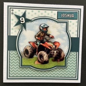 Dirt Bike Motorbike Off Road Bike Boys Mens Male Handmade Birthday Card 3D