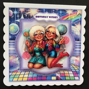 Handmade Birthday Card Disco Dancing 2