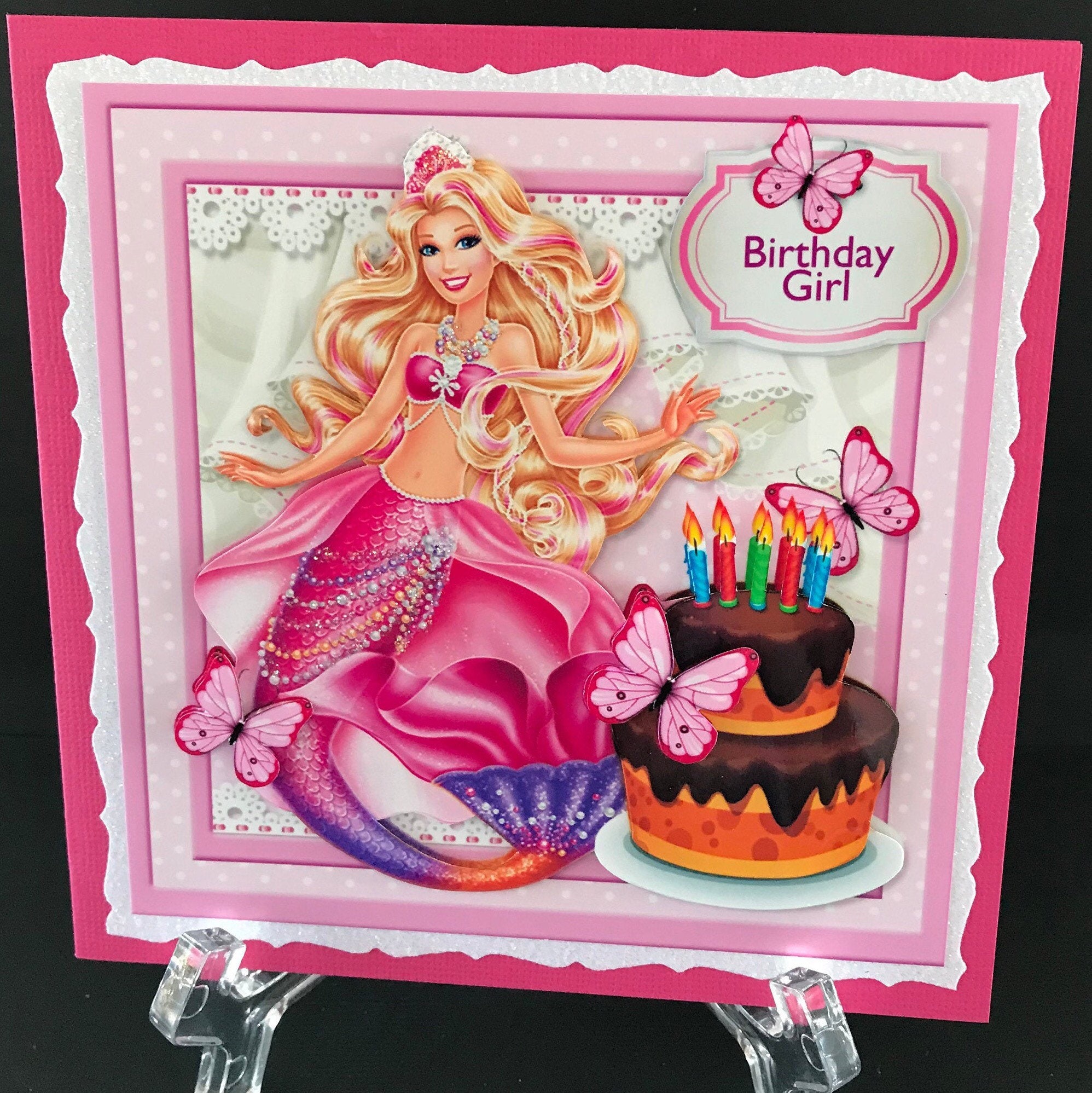 Girls Cute 3D Birthday Card Handmade | Etsy