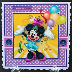 Minnie Mouse Disney 3D Girls Daughter Granddaughter Birthday Cards