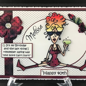 Ages 30 40 50 60 70 Funny Humorous Female Handmade 3D Birthday card