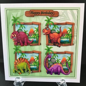 Dinosaur Handmade 3D Birthday card