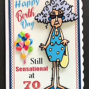 70 Age 70 Funny Female Ladies Humorous Handmade 3D Birthday Card