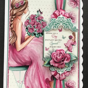 Female Handmade 3D Birthday Card Daughter Granddaughter Sister