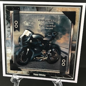 Bikie Biker Bike Riding Cycle Cycling Handmade 3D Male Birthday Card