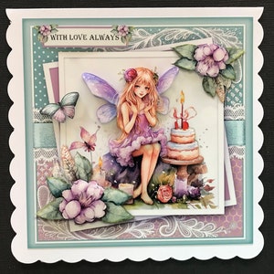Fairy Granddaughter Daughter Girls Kids Handmade 3D Birthday card